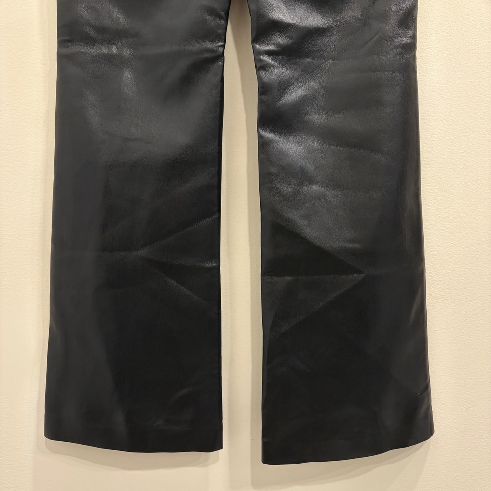 Aritzia Wilfred‎ The Melina Low-Rise Flare Pant Vegan Leather Black Size 10 NEW - Picture 8 of 9